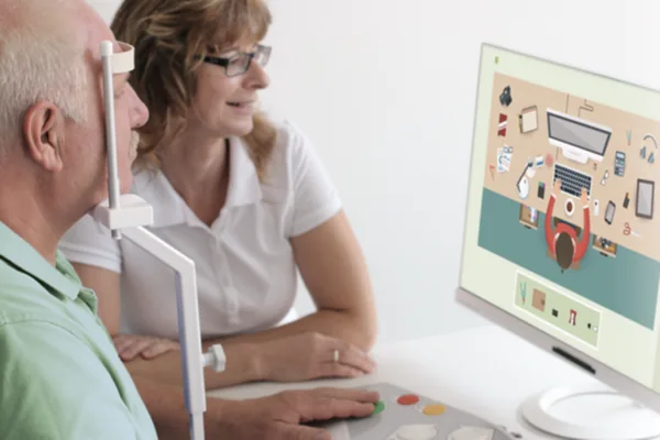 Therapiemodul von RehaCom auf dem Monitor